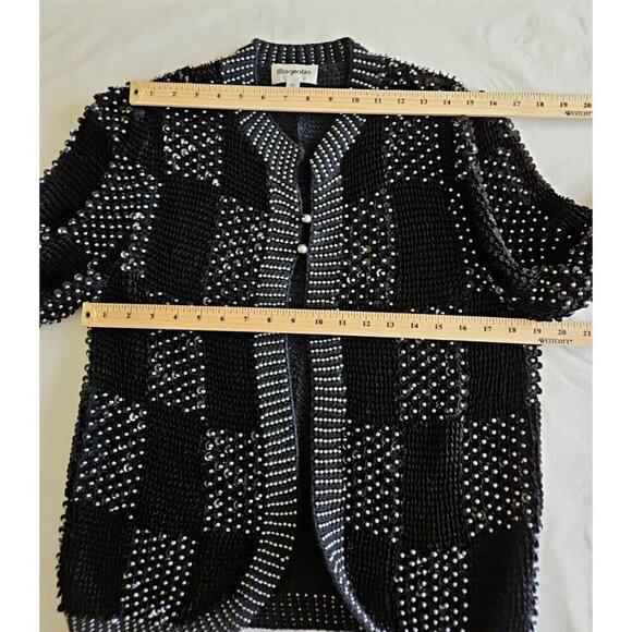 Magnolia Cardigan Womens XL Embellished Sequins Two Button Angora VTG Whimsigoth - Picture 4 of 13